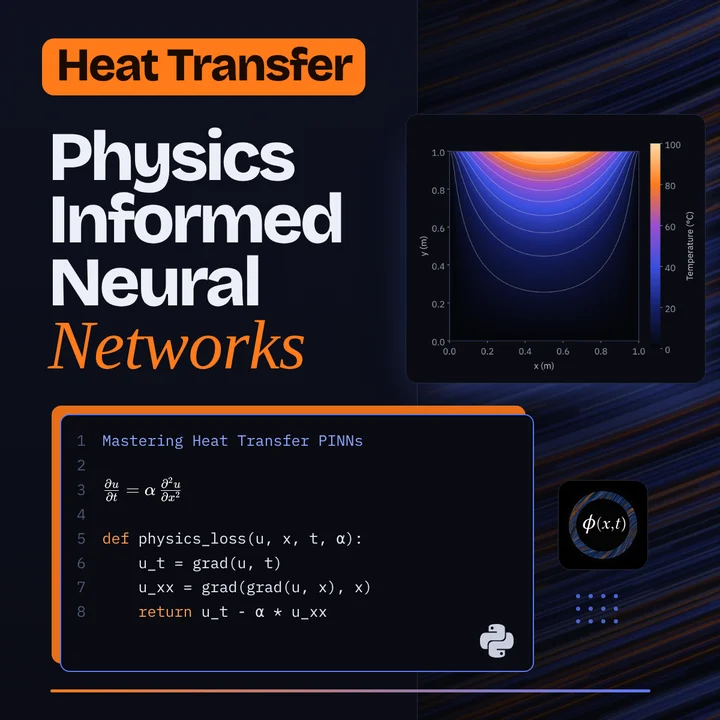 Heat Transfer PINNs cover showing a heated square plate